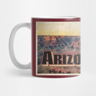 Greetings from Arizona - Vintage Travel Postcard Design Mug